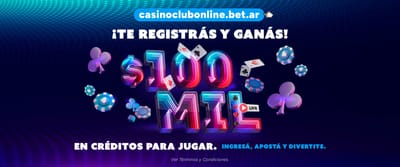 Banner de bienvenida con promociones de casino online